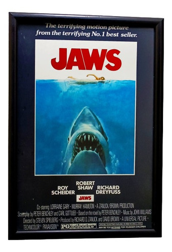 Jaws ( Tiburón ) _ Póster Enmarcado