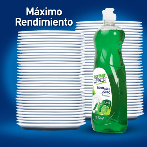 Lavatrastes Instant Clean 900 Ml Aroma Limón Liquido
