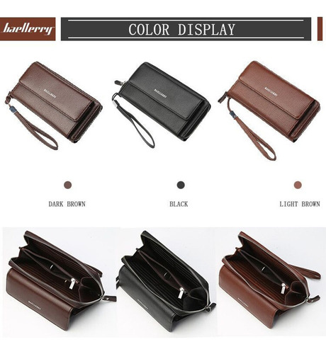 Cartera De Caballero Baellerry Billetera De Gran Capacidad