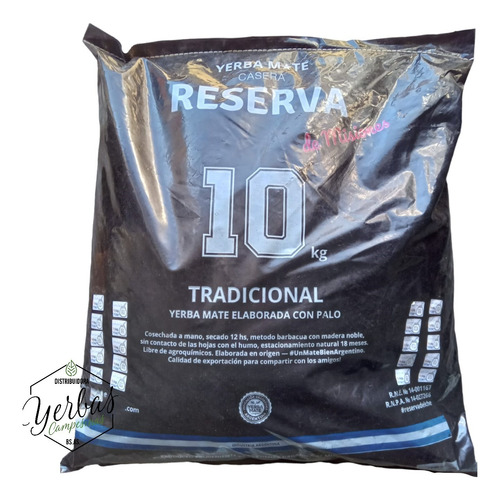 Yerba Mate Reserva De Misiones X 10kg Agroecologica Barbacua