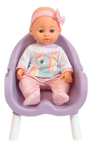 Muñeca Bebote Con Silla Para Comer Dream Collection