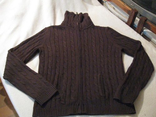 Sweater; Con Cierre Chaps De Ralph Lauren Talla L Color Cafe