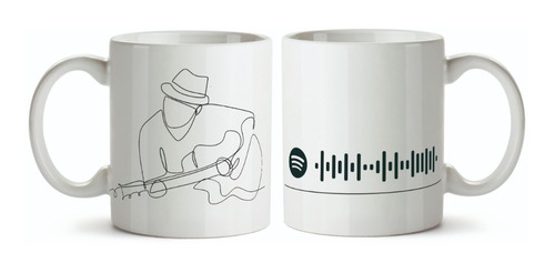 Taza Guitarrista Con Código Spotify Personalizada Canción