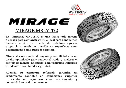 Llanta 235/70r16 106t Mirage Mr-at172 Auto At