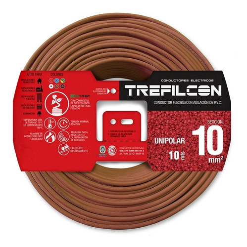 Cable Unipolar 10mm Normalizado Trefilcon Rollo X 10mts