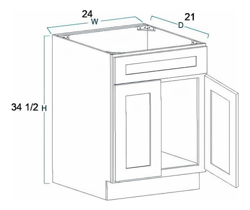 Base De Lavabo De Baño Lista Para Montar De 24 Pulgadas, 30
