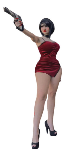 Sexy Vestido Terciopelo Rojo Hotwife Ada Wong Resident Evil