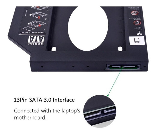 Imagen 4 de 10 de Caddy Adaptador Disco Duro Sata 12.7mm Para Laptop