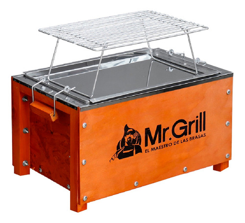 Caja China Mr Grill Mini Nogal + Parrilla De Varillas