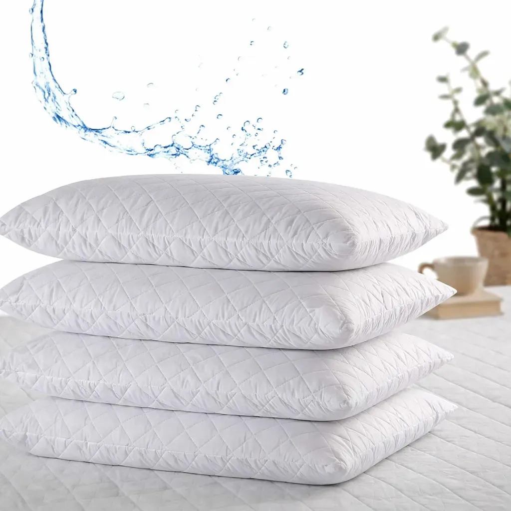 Kit 4 Capas de Travesseiro Lufiara Matelassê para Alérgicos, Impermeável e com Zíper - 70x50 cm