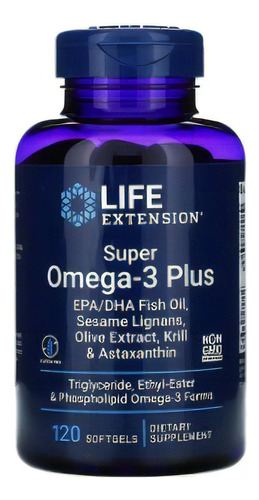 Life Extension Super Omega 3 Plus 120 Softgels Sabor Sin Sabor