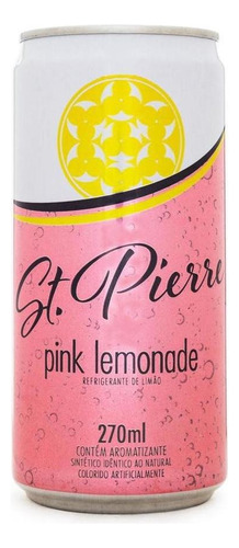 Kit 24 Agua Tônica St Pierre Pink Lemonade Lata 270ml