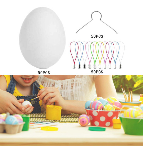 50x Suministros De Kit De Huevos De Pascua Sin Pintar Diy