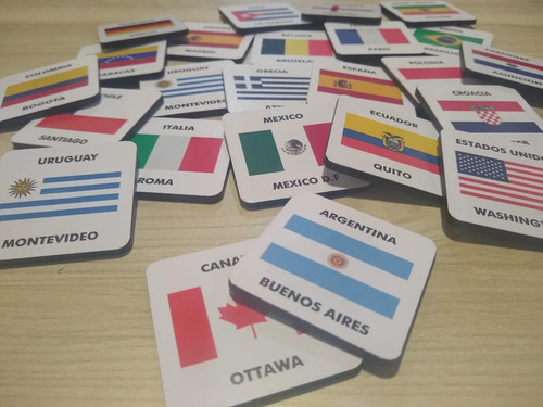 Juego De Mesa Memotest Banderas Paises X 40 Piezas