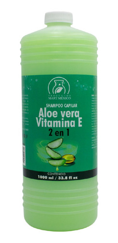 Shampoo Capilar Aloe Vera & Vitamina E 2 En 1 (1 Litro)