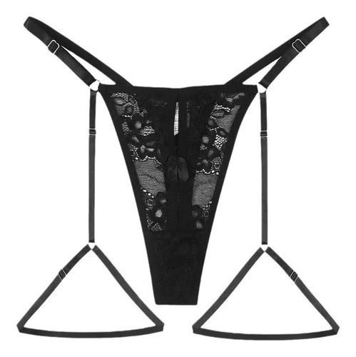 Tanga De Encaje Para Mujer Con Diseño De Correas Ajustables