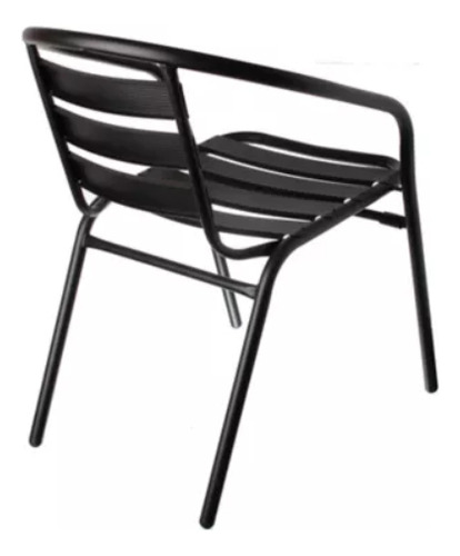 Silla De Aluminio Exterior Interior Liviana Apilable Negra