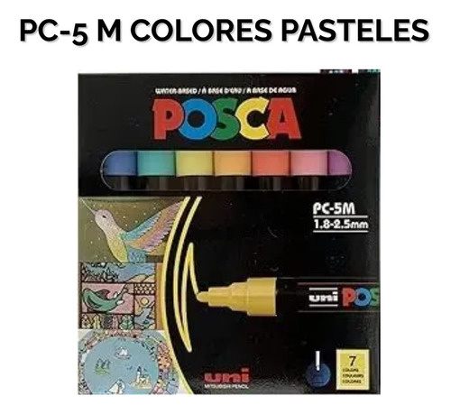 Marcadores Posca Pc-5m Color Pasteles 7c