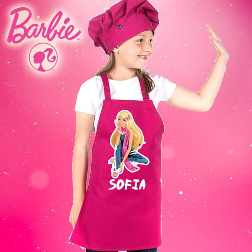 Delantales Personalizados Dia Del Niño --barbie-- Rosado