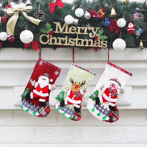 Bx B- 3 Pares Grandes Medias De Botas Navideñas Decorativas