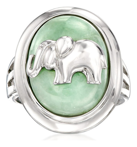 Jade Elephant Ring In Sterling Silver