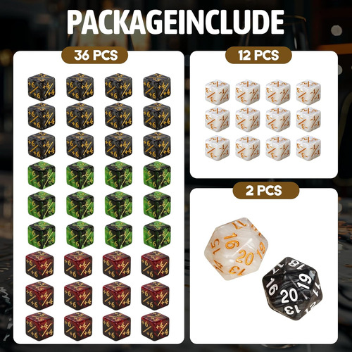 Conjunto De Dados Para Cartas Mágicas Con 50 Piezas Tamaño 2