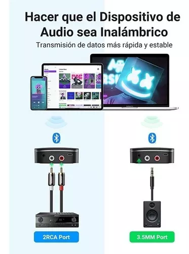 Receptor de Audio UGREEN Bluetooth 5.1 Aptx HD 2en1 Jack 3.5mm 