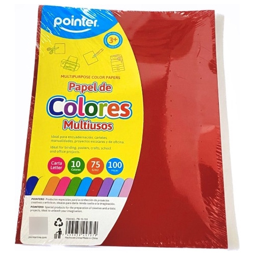Hojas De Papel Colores Surtidos Pointer (100 Unidades)