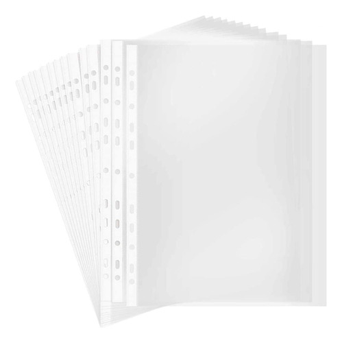 Funda Perforada A4, 100 Páginas/pack Protector De Hoja...