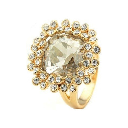 Anillo Joyería Mujer Dama Cristal Austriaco Beige