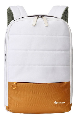 Mochila Para Notebook Mobox Smart 14 Blanca Con Marron