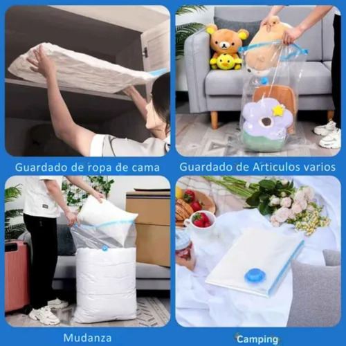 Pack X 5 Bolsas Vacio Almacenamiento Reutilizables 3 Tamaños