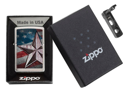 Zippo Brushed Chrome Retro Star 28653