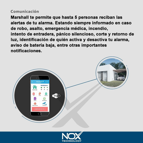 Imagen 4 de 9 de Kit Alarma Domiciliaria Marshall Ip Casa Sirena Celular