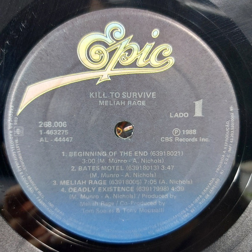 Vinil Lp Meliah Rage Kill To Survive