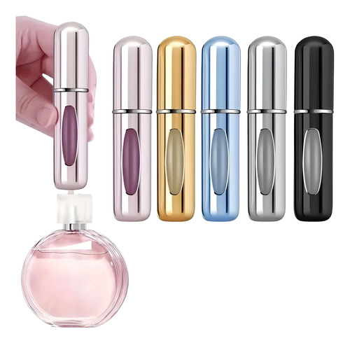 5 Spray Atomizador De Perfume Brillantes De 5ml Recargable
