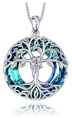 Collar De Árbol De La Vida Para Mujer, Plata De Ley 925 Con 