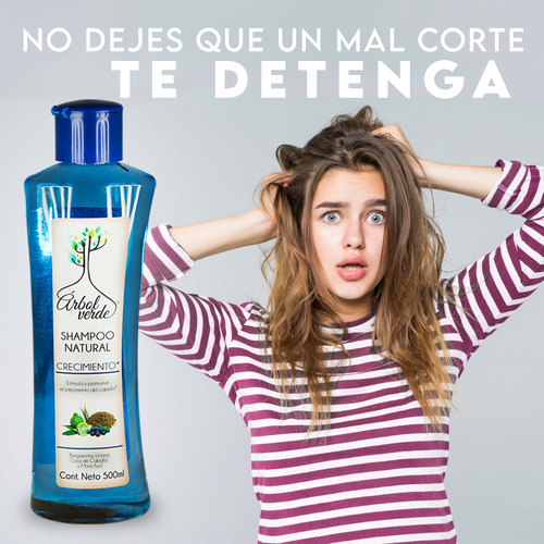 Shampoo Árbol Verde Natural Crecimiento 500ml