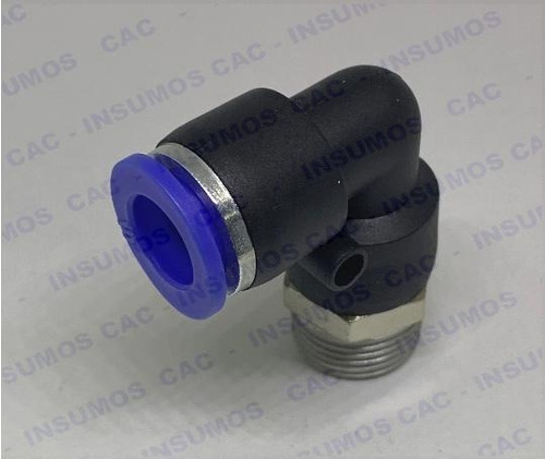 Conector Neumático Codo Rosca Bspt 3/8 Mang 10mm 064-07