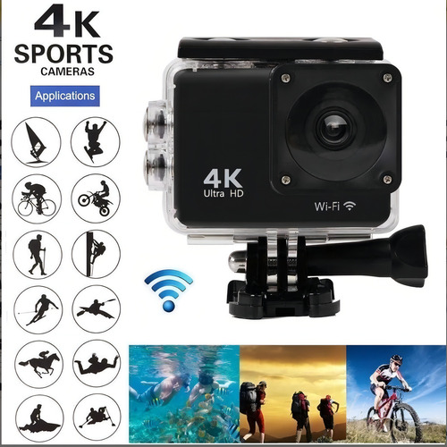 Cámara De Acción Ultra Hd 4k 1080p Wifi Resistente Al Agua Color Rosa