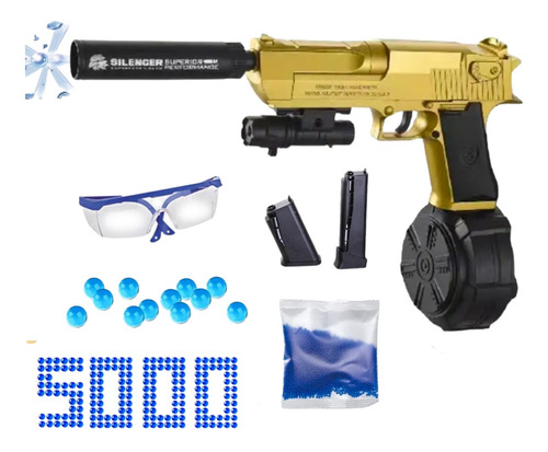 Pistola De Hidrogel Automática Desert Eagle Magnum Tambor