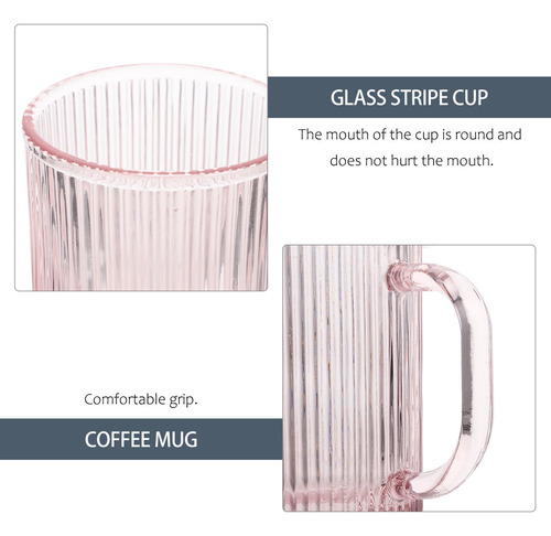 Taza Con Rayas De Vidrio, Tazas De Vidrio Con Diseño De Raya