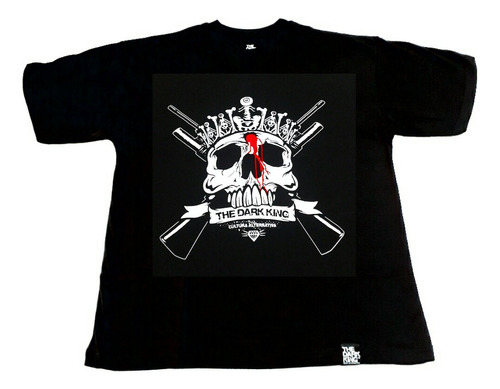 Remera Clasica Algodón Estampada Calavera The Dark King