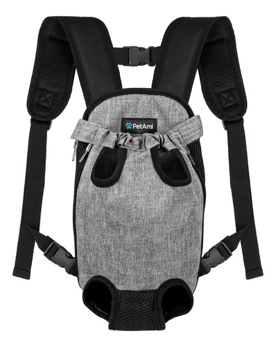 Mochila Transportadora Mascotas Ajustable Y Ventilada Gris 5