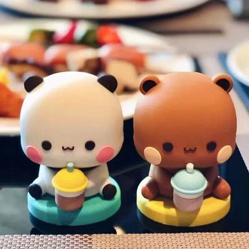 Figuras De Bubu Y Dudu 2 Pcs Juguetes Oso Panda De Colección