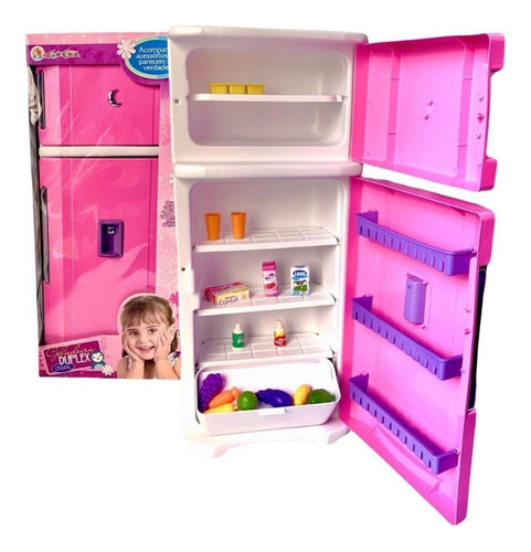 Geladeira Infantil Cozinha Brinquedo Rosa Shopbr