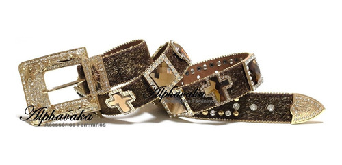 Imagem 4 de 4 de Cinto Moda Country Feminino Com Pedras E Strass