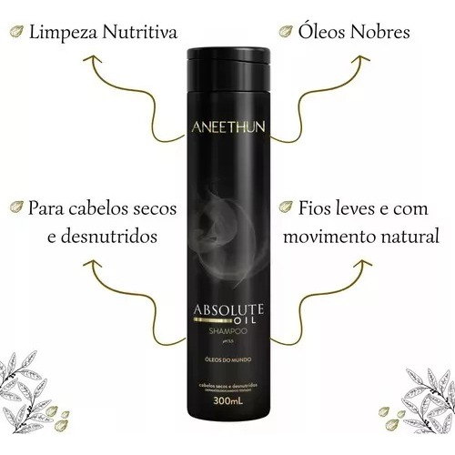 Kit Absolute Oil Shampoo 300ml + Máscara 250g Aneethun