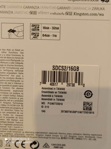 2microsd Kinsgton 16gb 100% Original Clase10 100% Selladas