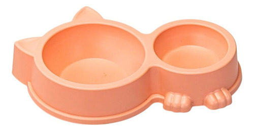 Comedouro E Bebedouro Pote De Ração Duplo Plástico Gato Fofo